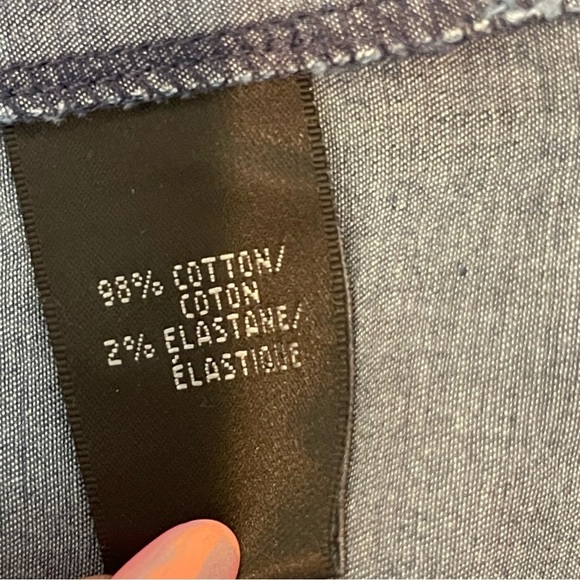 Lafayette 148 New York Chambray Cap Sleeve Dress Size Large - Picture 13 of 14